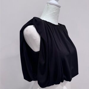 Zara Black Draped Women's Blouse